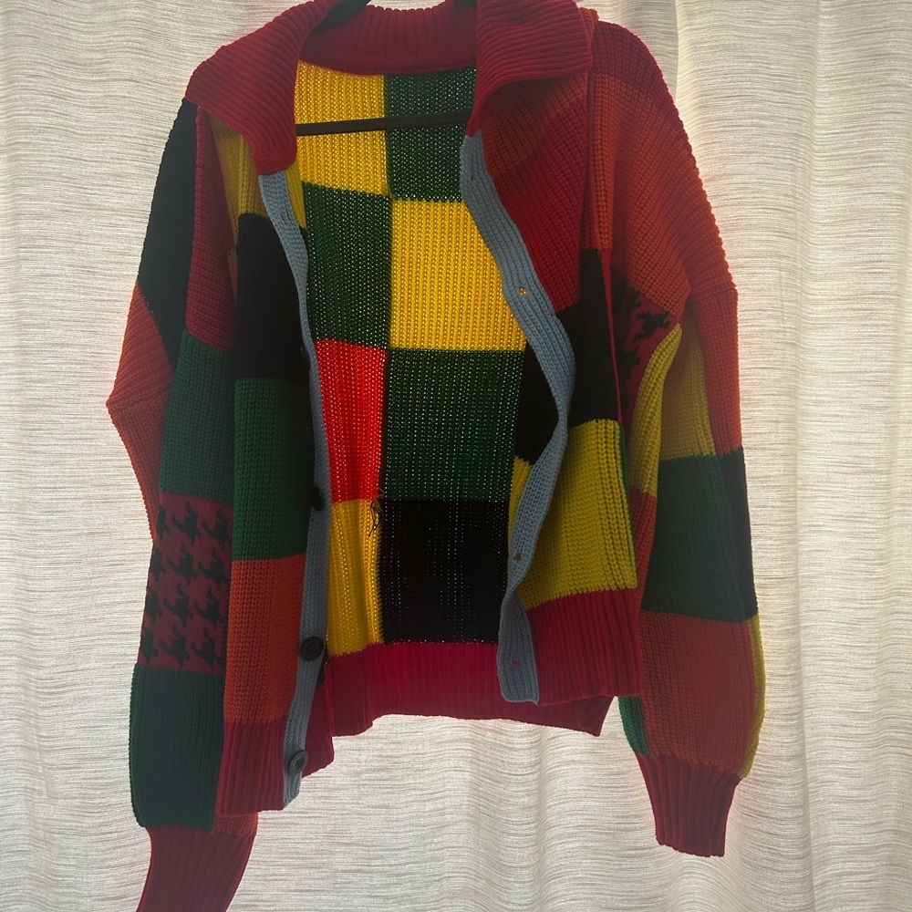 Jw Anderson Inspired Patchwork Knit Cardigan Swea… - image 4